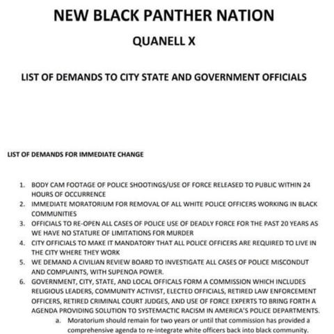 List of demands 4 Black Peace