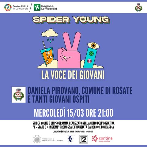 #SpiderYoung - Daniela Pirovano del Comune di Rosate, con Prab, Gur, Noemi e Gaia.