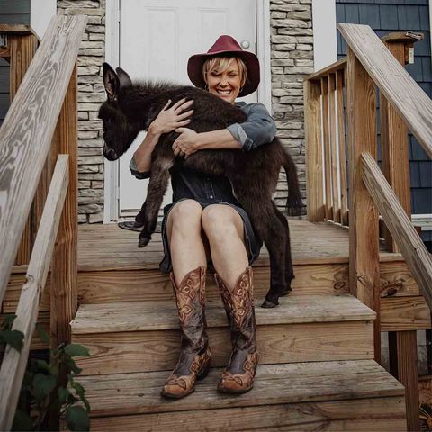 Sara Weldon and "Cash" The Baby Donkey