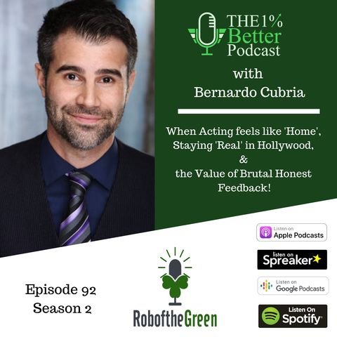 Bernardo Cubria – Acting, Staying ‘Real’ in Hollywood, and Brutal Honest Feedback - EP092