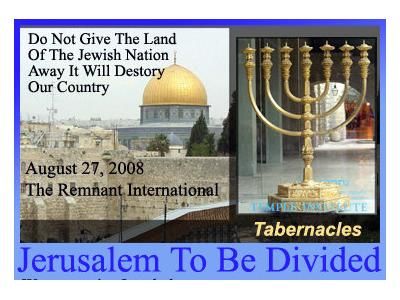 AS THE DAY APPROACHES...DIVIDING ISRAEL & JERUSALEM