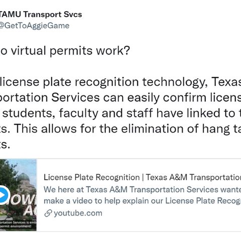 Parking tags on Texas A&M's flagship campus are dropped for license plate readers