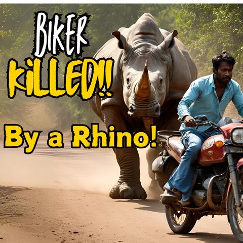 Biker Killed by a Freaking Escaped Rhino in India