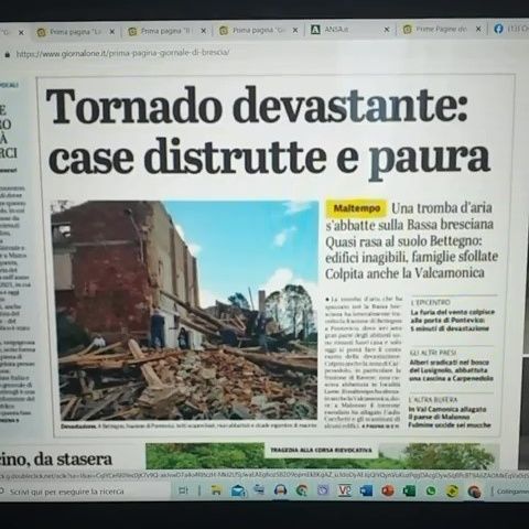 RadioRacc Quotidiani 20 settembre Tornado devasta Brescia Lodi Carpi Varese