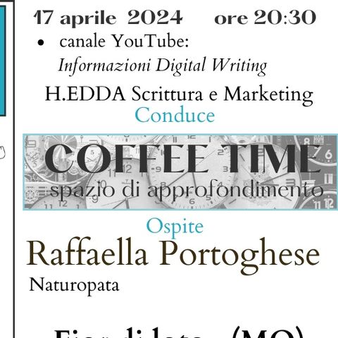 COFFEE TIME con Raffaella Portoghese