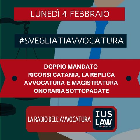 DOPPIO MANDATO - RICORSI CATANIA, LA REPLICA -  AVVOCATURA  E MAGISTRATURA ONORARIA SOTTOPAGATE - #SvegliatiAvvocatura