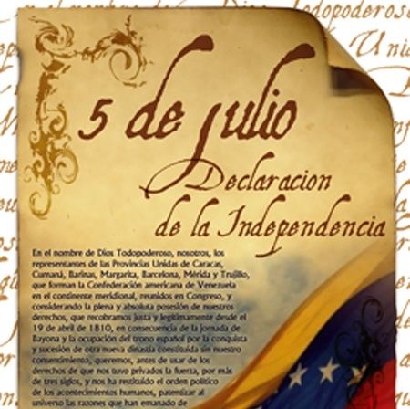 Hoy 5 de Julio de 1811 celebramos el 205 Aniversario de la Firma del Acta de la Independencia de Venezuela