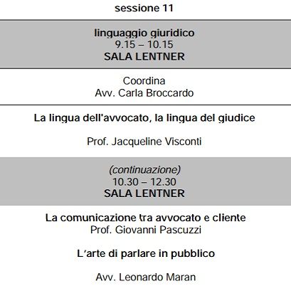 Sessione 11 - PARTE 1 - La Lingua dell'Avvocato, La Lingua del Giudice - La Comunicazione con il Cliente - L'arte di parlare in pubblico