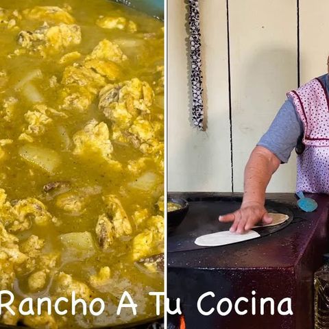 Almuerzo Michoacano Machaca En Salsa verde con papas De Mi Rancho A Tu Cocina
