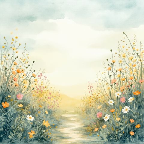 A Quiet Path Through Wildflowers