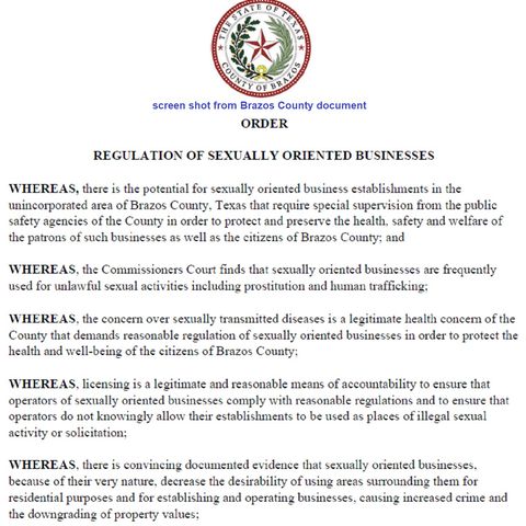 Brazos County proposing restrictions on sexually oriented businesses