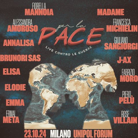 Per la Pace-Live contro le guerre. Il 23 ottobre la musica italiana portavoce di un messaggio universale, come i Nomadi con il brano Contro.