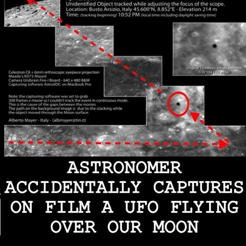 #BonusBite “ASTRONOMER ACCIDENTALLY FILMS UFO FLYING OVER OUR MOON”  #WeirdDarkness
