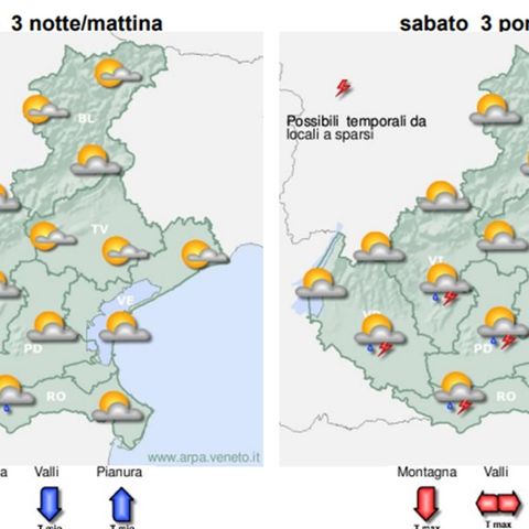 Previsioni meteo 2-5/08 agosto, nuvolosità (soprattutto sui monti) e sole si alternano