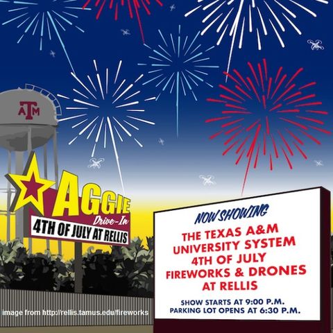 July 4th fireworks returning to the RELLIS campus, along with lighted drones