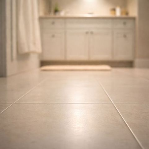 Foot flat on tile
