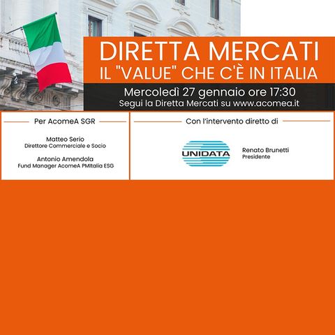 In diretta con con Renato Brunetti, Presidente di UNIDATA - Il Value che c'è in Italia