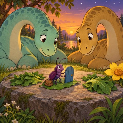 The Dinosaur's Tiny Dinner Guest