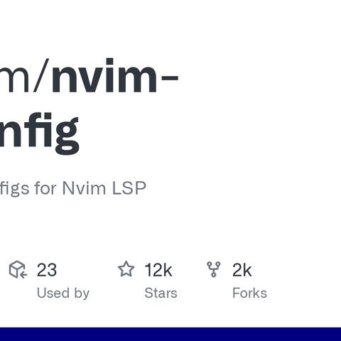 GitHub - neovim/nvim-lspconfig: Quickstart configs for Nvim LSP