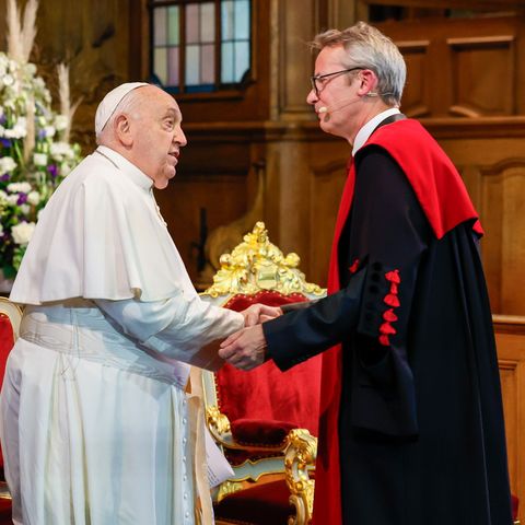 27/9 Paus Franciscus geeft toespraak aan de Katholieke Universiteit van Leuven