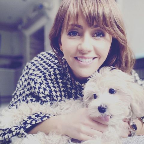 Coronation Street actress Samia Longchambon (aka Maria Connor) and her maltipoo Ralf