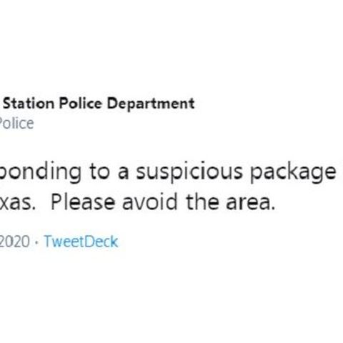 College Station police department's bomb squad takes care of a suspicious device
