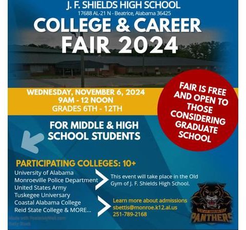 J. F. Shields High School College & Career Fair Day Nov. 6 2024