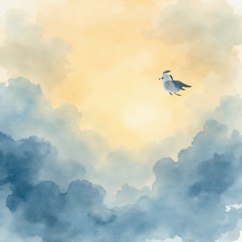 Floating Through Golden Twilight