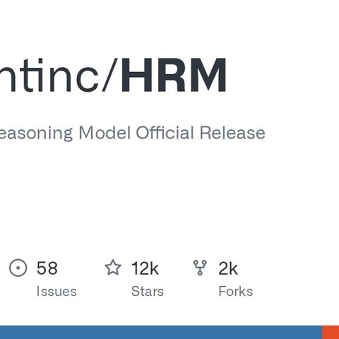 GitHub - sapientinc/HRM: Hierarchical Reasoning Model Official Release
