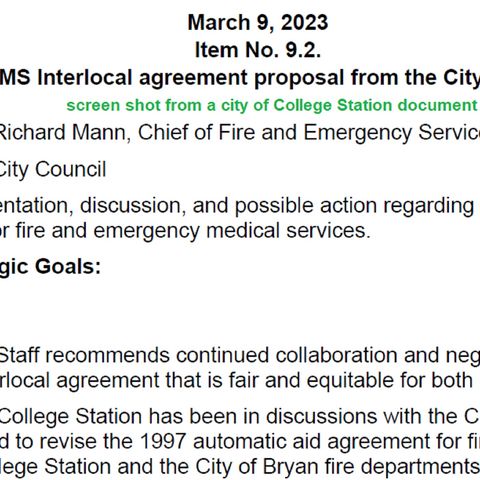Bryan city council offers to pay city of College Station some of the cost for CSFD ambulances crossing city limits