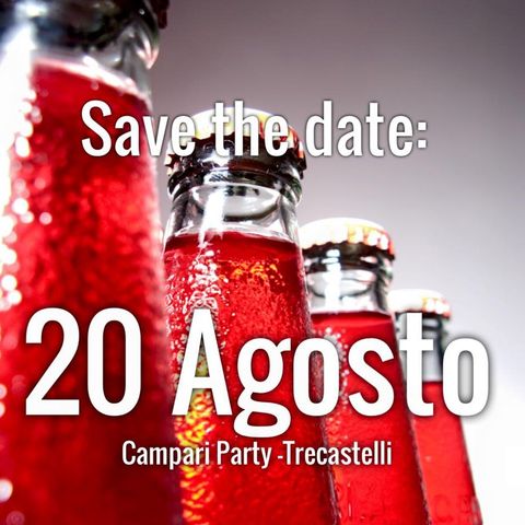 CAMPARI PARTY TreCastelli, in diretta SABATO 20 AGOSTO dalle 17.30 - Caffè Centrale, Piazza Leopardi RIPE