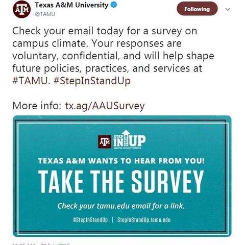 Time is running out for Texas A&M students to complete a survey to help fight sexual misconduct