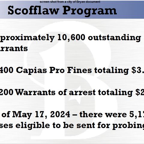 Bryan city council approves starting a "scofflaw" program to collect millions in unpaid municipal court fines