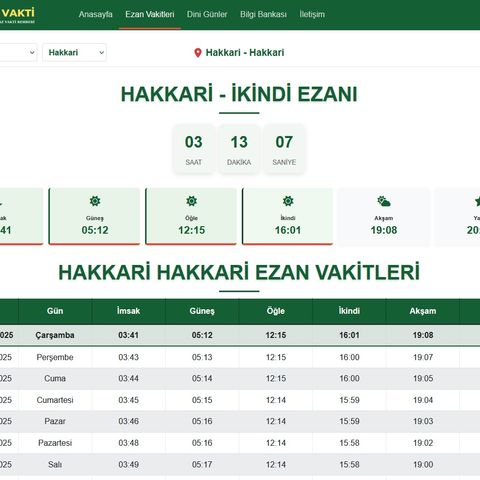 hakkari-ezan-vakti
