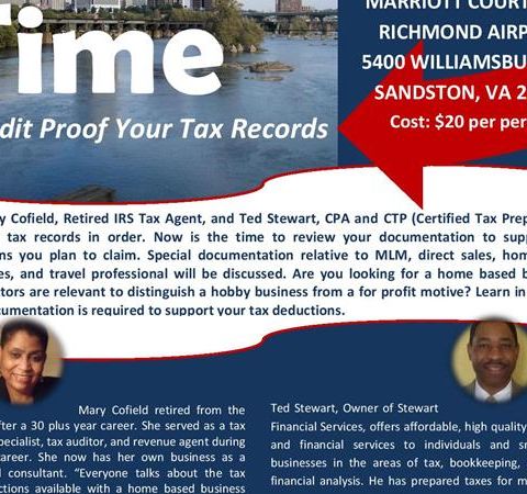 Mary Cofield - Tax Time  - Audit Proof  Your Records