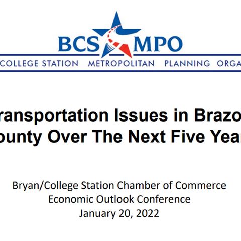 B/CS MPO project update from the chamber of commerce economic outlook conference