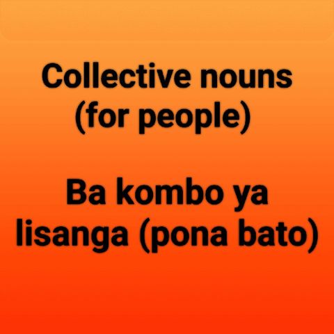 Lesson 77 - Collective nouns for people (Ba kombo ya lisanga pona bato)