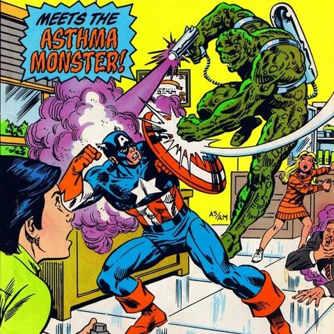 AI Panels - Captain America Meets the Asthma Monster (1987)