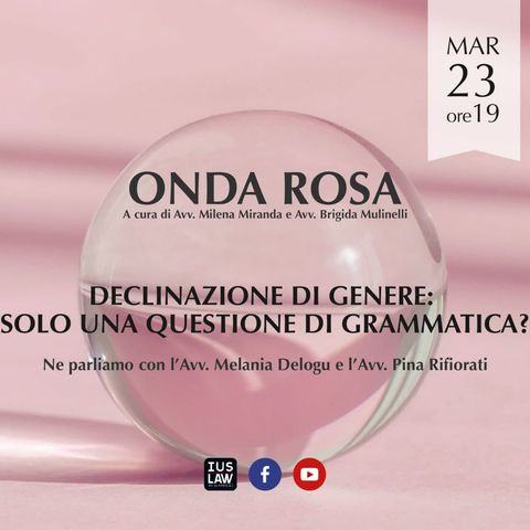 “Linguaggio di genere, solo una questione di grammatica?” – Speciale Onda Rosa