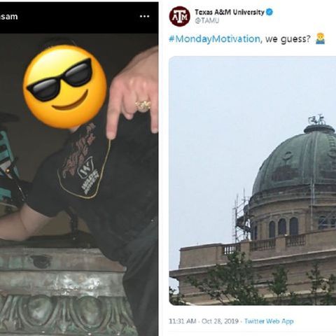 Success of Texas A&M's new bike-sharing program overshadowed by bicycle being placed on the dome of the Academic Building
