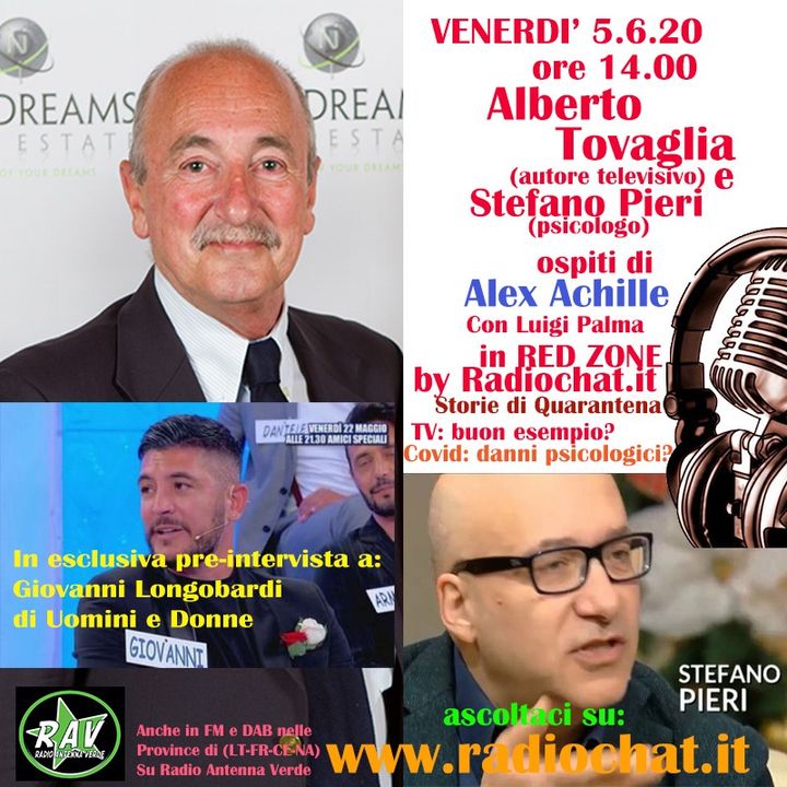 Alberto Tovaglia, Stefano Pieri e Giovanni Longobardi ospiti di Alex Achille in "RED ZONE" by Radiochat.it