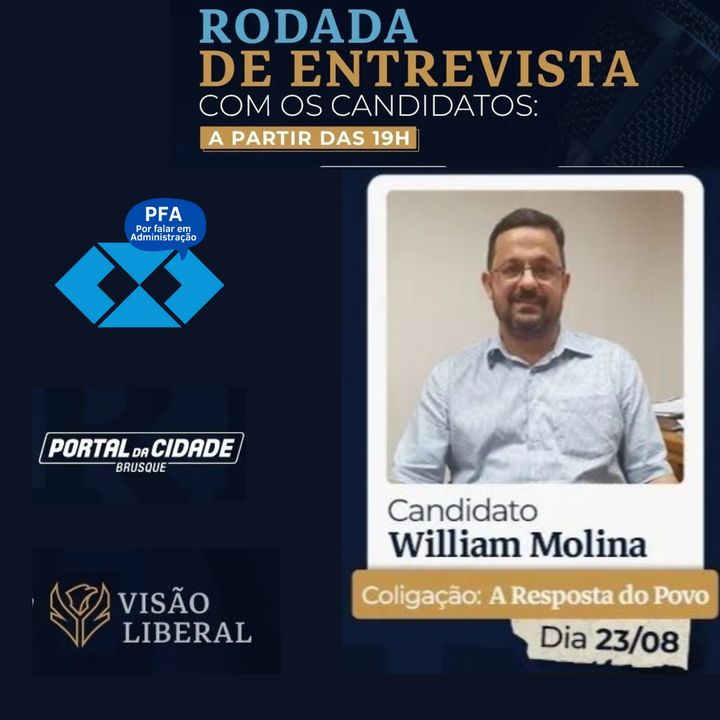 William Molina - Candidato à Prefeito de Brusque - Eleições 2023_Podcast