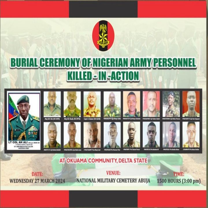 Funeral Rites Held for Slain Military Heroes from Delta Tragedy