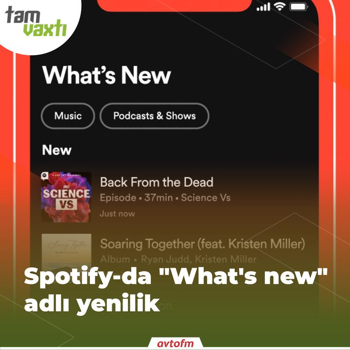 Spotify-da "What's new" adlı yenilik | Tam vaxtı #113