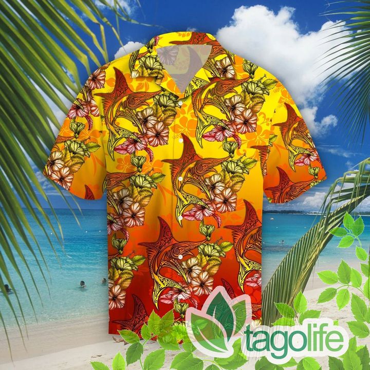 Marlins Hibiscus Tropical Hawaiian Shirt