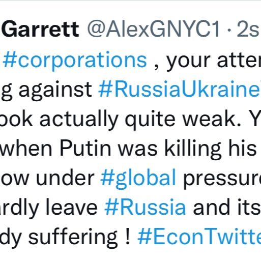 When A Tweet Becomes A Podcast 3- Corporations Shouldn’t Run From Russia’s Citizens
