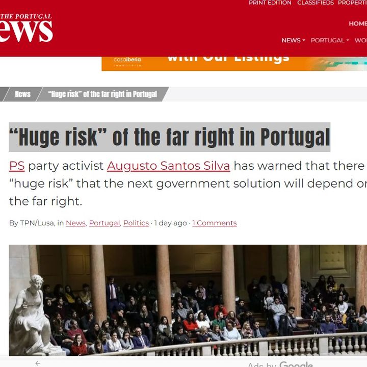 The Portugal News: “Huge risk” of the far right in Portugal