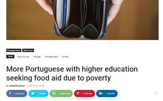 Highy educated and hungry in Portugal - What a sad sign of the times and indictment of modern life
