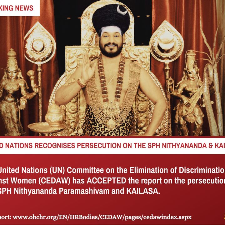 UN proves persecution on SPH Nithyananda
