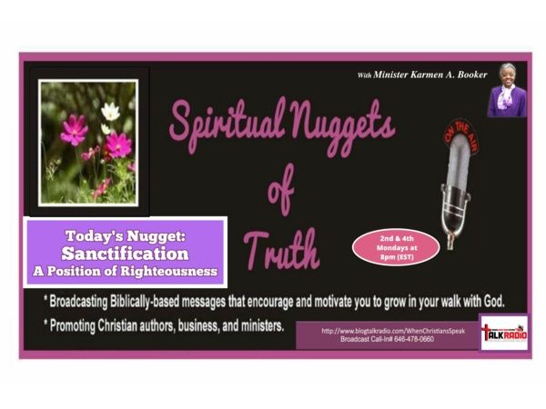 SPIRITUAL NUGGETS OF TRUTH: Sanctification - A Position of Righteousness